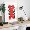 Fine art print, Giclée print, Art print, Framed poster, Poster, Handmade, 200 gsm paper, Typography, 2020, X